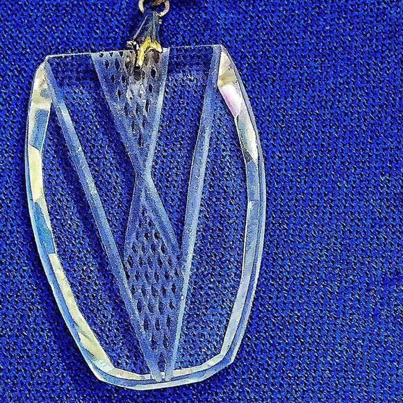 Vintage Victorian crystal dangling earrings engraved pierced 3” long - Picture 2 of 5